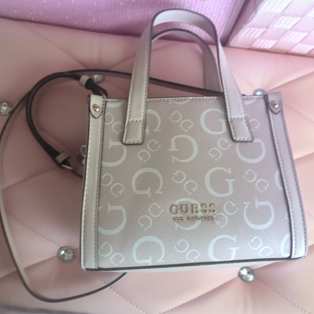 G by Guess Beige Mini Bag with Logo